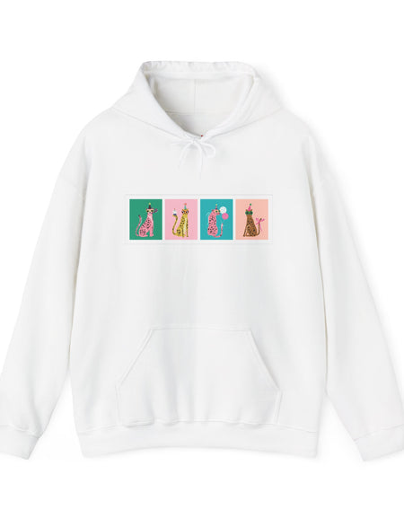 Cute Cat & Floral Art Hoodie - Cozy Unisex Sweatshirt for Pet Lovers, Gift for Cat Owners, Casual Outfit, Streetwear, Trendy Apparel