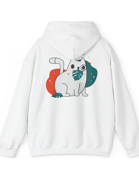 Cute Cat & Floral Art Hoodie - Cozy Unisex Sweatshirt for Pet Lovers, Gift for Cat Owners, Casual Outfit, Streetwear, Trendy Apparel